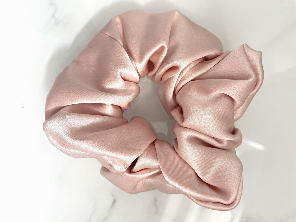 100% Mulberry Silk Scrunchie in Blush - Byeditstudio