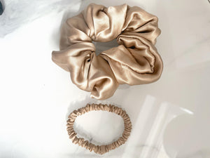 100% Mulberry Silk Scrunchie in Gold - Byeditstudio