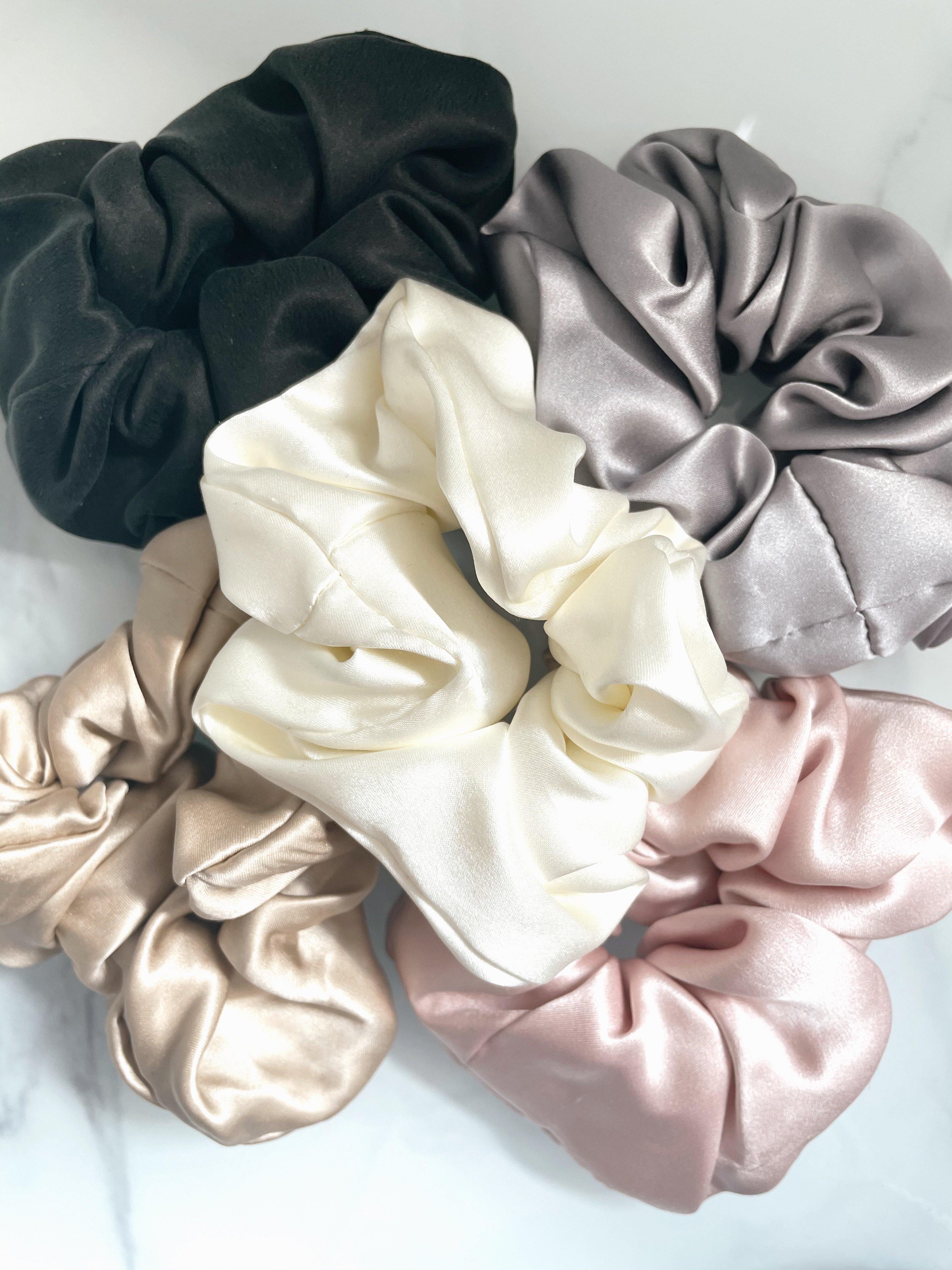 100% Mulberry Silk Scrunchie in Slate - Byeditstudio